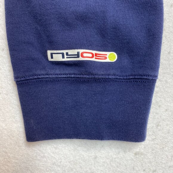 Vintage Polo Ralph Lauren Hoodie Mens 2XL Blue Y2K US Tennis Open 2005 Fleece - Picture 12 of 12